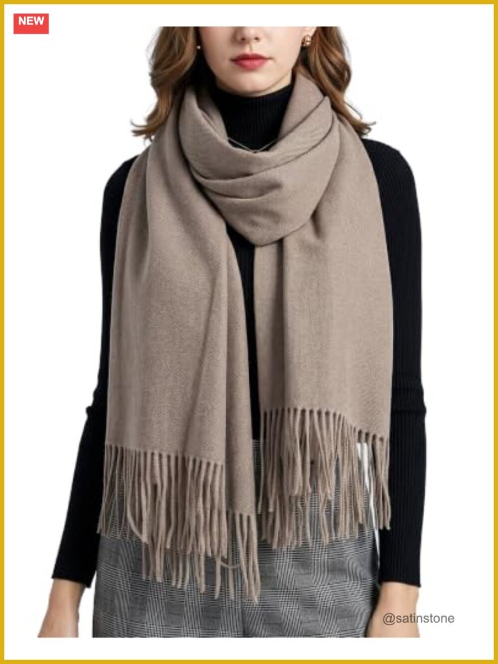 Cashmere-Feel Pashmina Shawl Wrap Scarf Oversized Travel Gift
